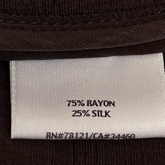 Eileen Fisher Womens Brown Textured Rayon & Silk Mandarin Collar Button Jacket L - Picture 11 of 13